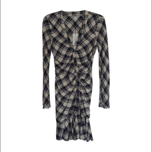 New Veronica Beard Rowe Dress in Navy Plaid - Picture 2 of 4
